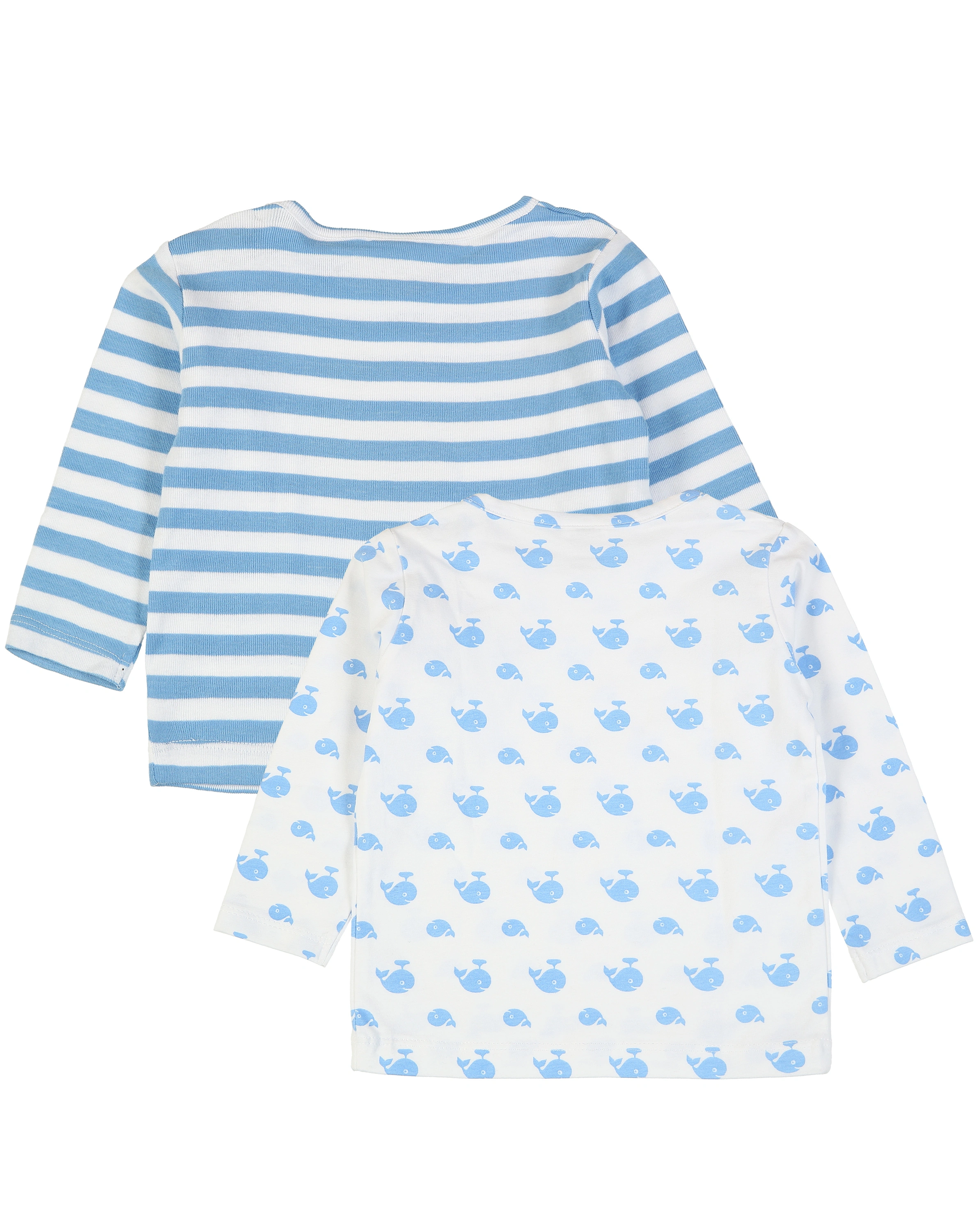 Langarmshirt WAL 2er-Pack in weiß/hellblau