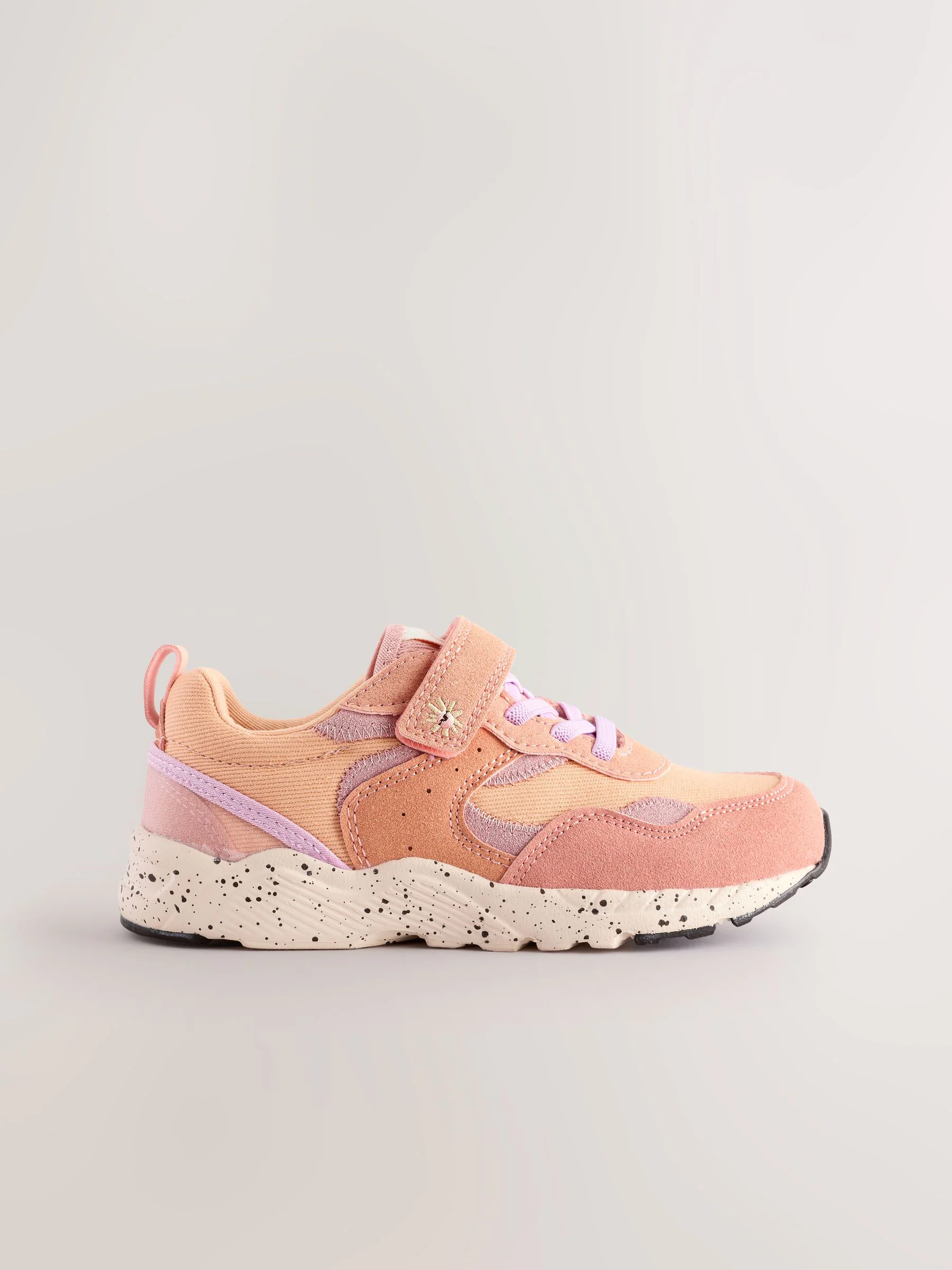 Meerkleurig oranje - Sneakers met elastische veters en klittenbandsluiting
