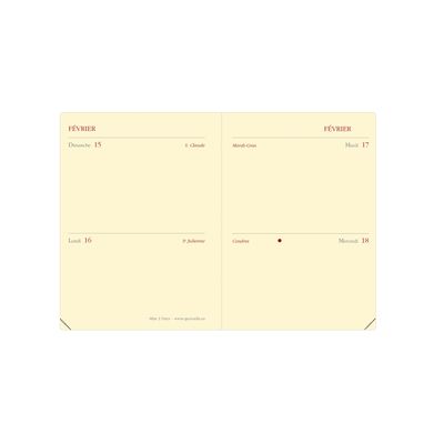 Agenda Marlow - 2 jours par page - 7 x 10 cm - camel - Quo Vadis