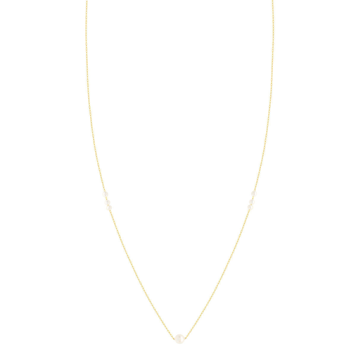 Collier or 375 jaune 7 perles de culture 43 cm