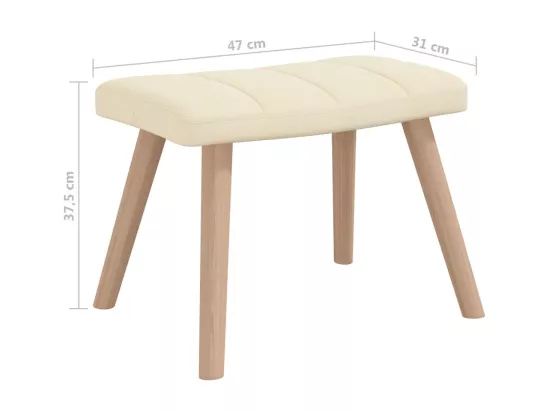 Chaise à bascule avec tabouret Crème Tissu