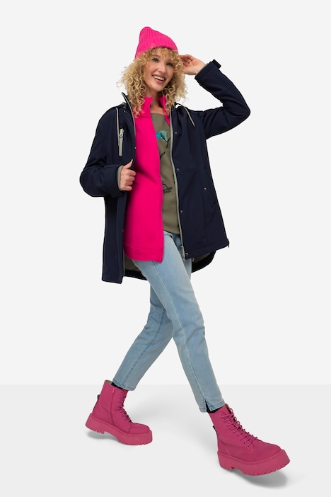 Softshell-Jacke, wasserabweisend, Kapuze