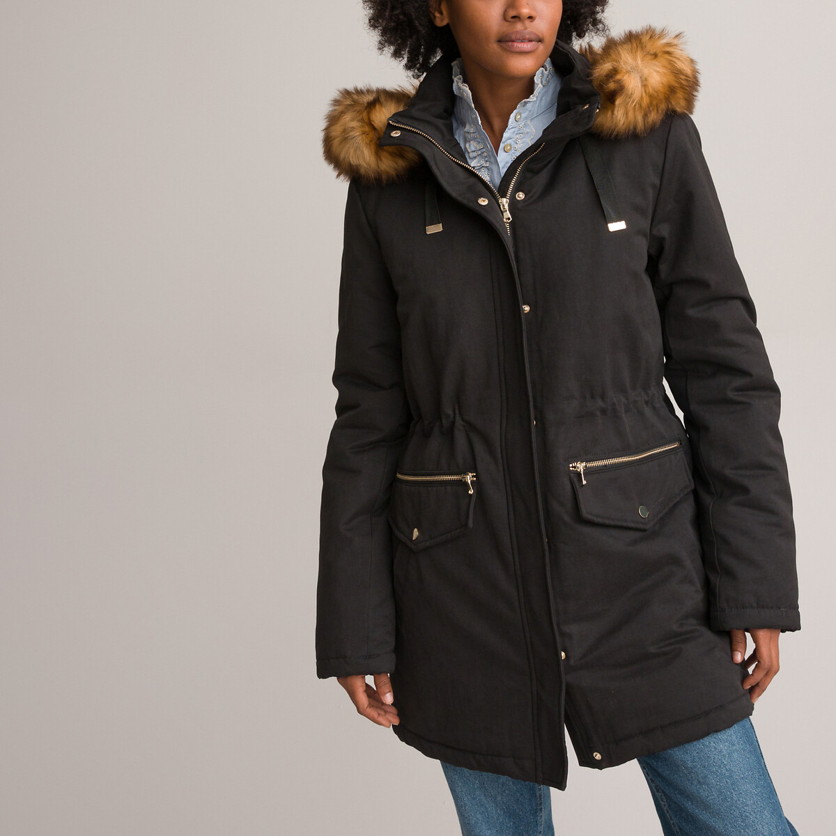 COLEÇÕES LA REDOUTE<br>Parka de comprimento médio com capuz