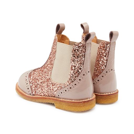 Angulus 6320-102 Chelsea Glitter Støvler, Dusty Almond/Maple Glitter, 31