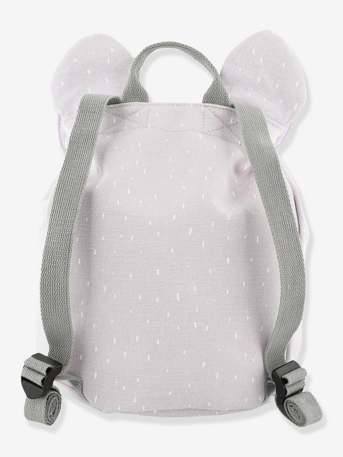 Mochila TRIXIE MINI Animal, cinza claro, lisa com estampas.