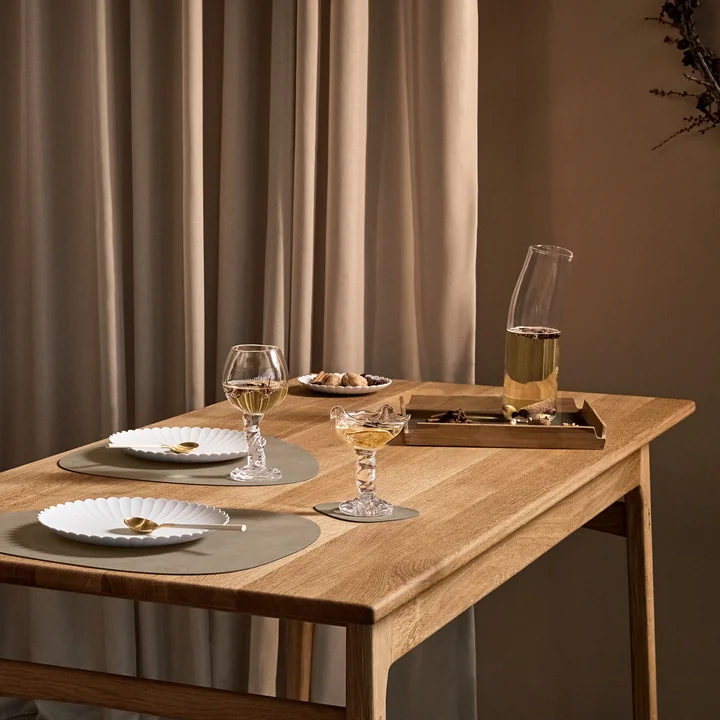 Lind DNA - Airy Teak Tablett Square L, Teak / Nupo light grey
