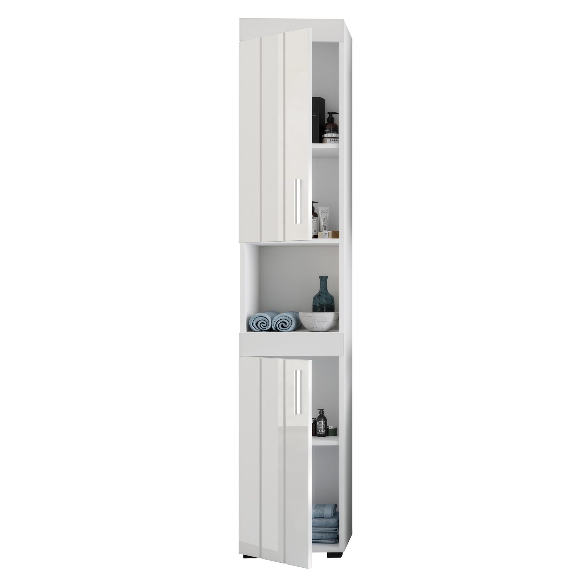 Hochschrank SNOW - weiß Hochglanz-weiß - 36 cm