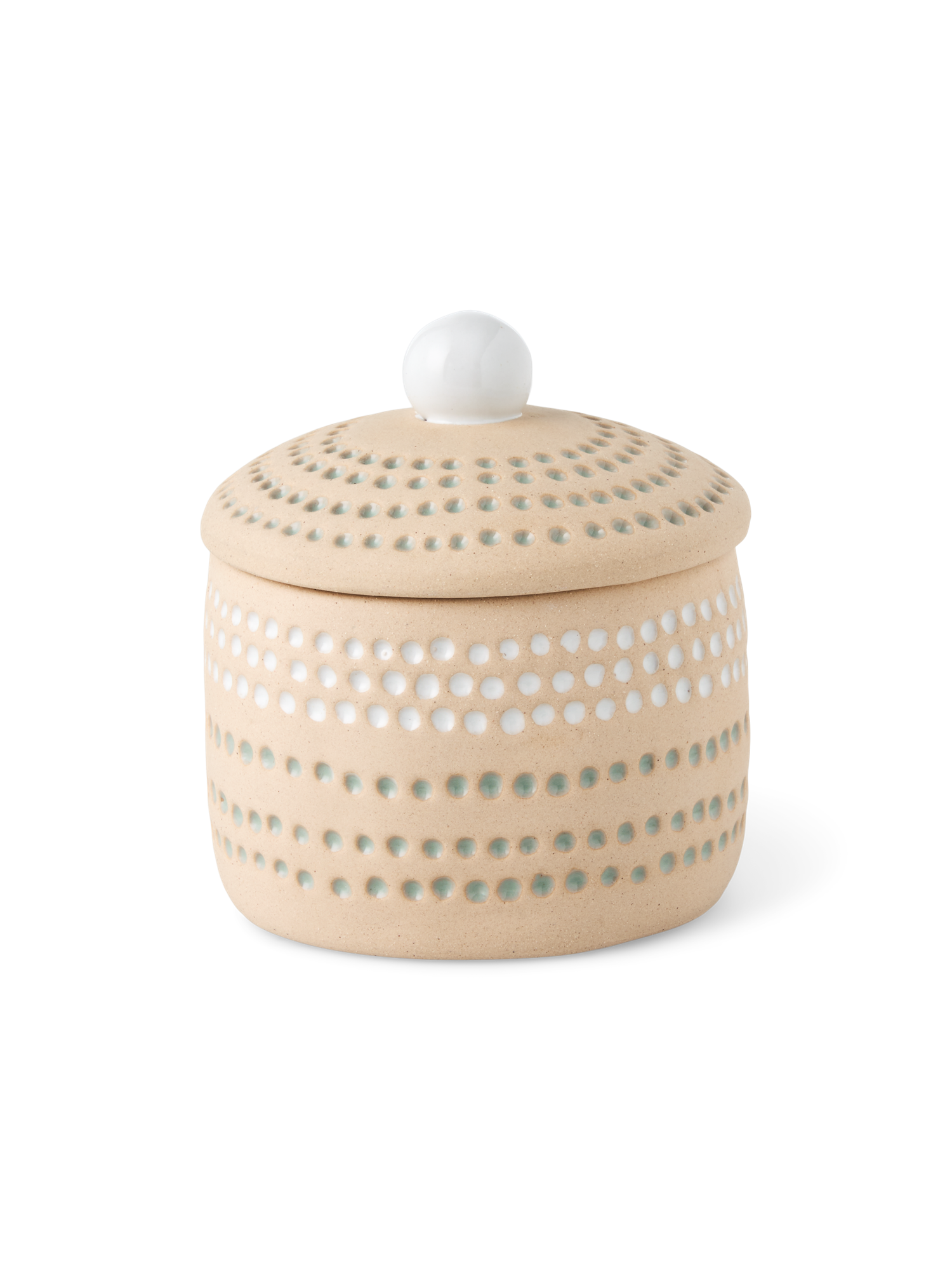 Dekorativ krukke | Stentøj. Ø8,5 x 9 cm. | Terracotta
