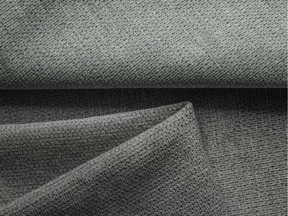 Canapé d'angle panoramique convertible en tissu chenille - éléphant - NANEA