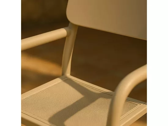 Chaise de jardin en aluminium taupe Kaïa (lot de 2)