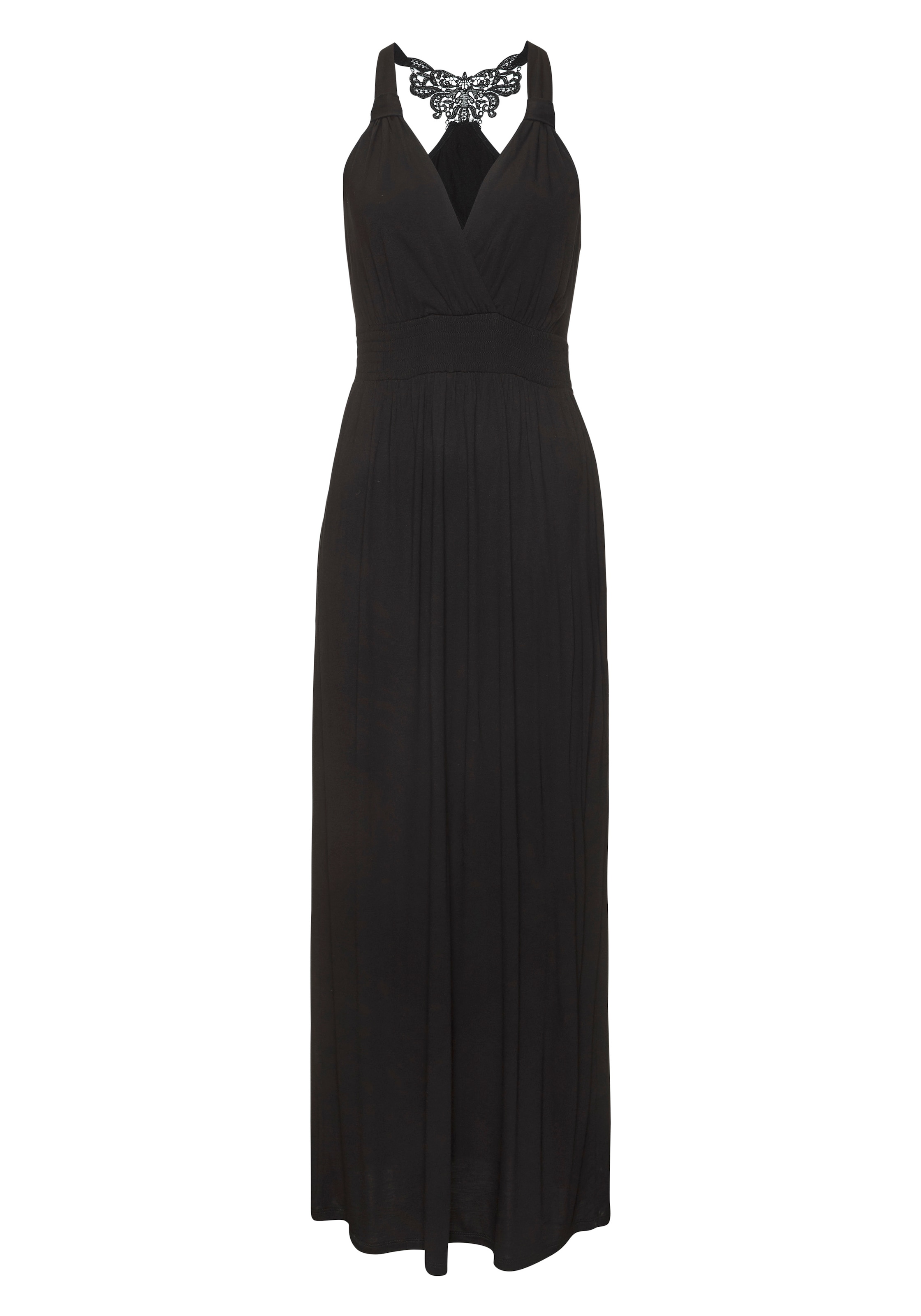 LASCANA Maxikleid mit Häkel-Detail am Rücken, Sommerkleid