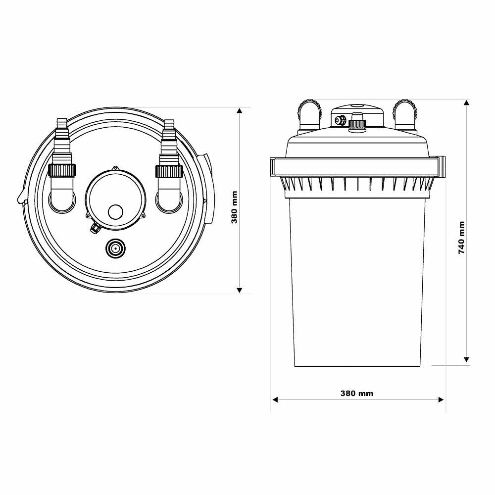 Filtre de bassin à pression stérilisateur uvc 18 watts jusqu'à 30000l