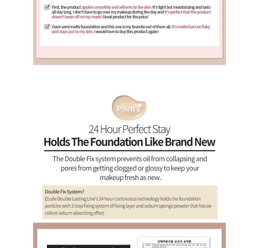 ETUDE - Double Lasting Foundation NIEUW - 12 kleuren