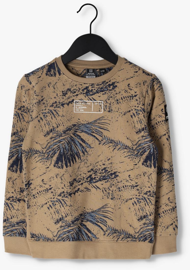 INDIAN BLUE JEANS camel indian blue jeans trui crewneck palm aop