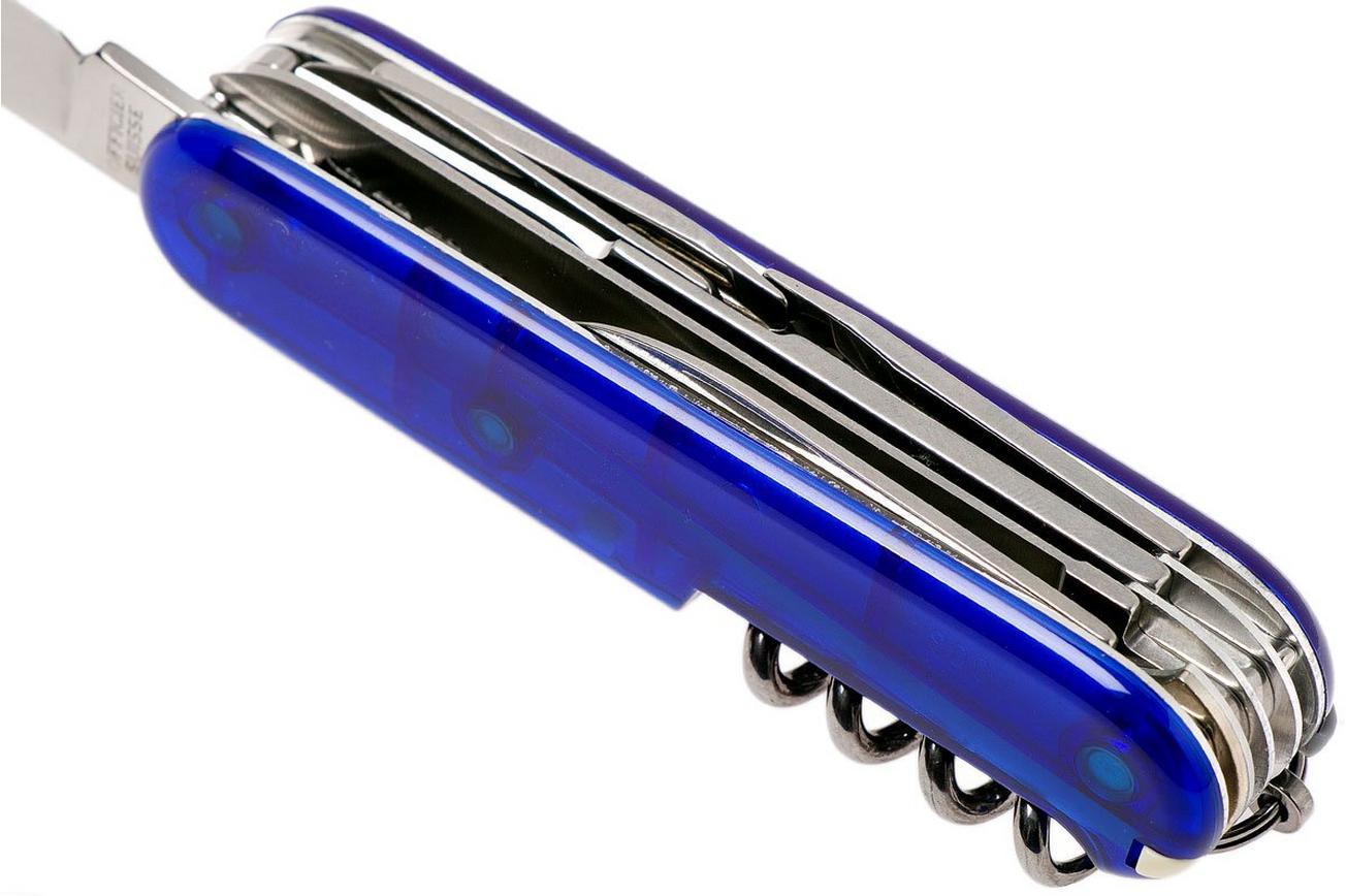 Victorinox Huntsman transparant blauw 1.3713.T2 Zwitsers zakmes