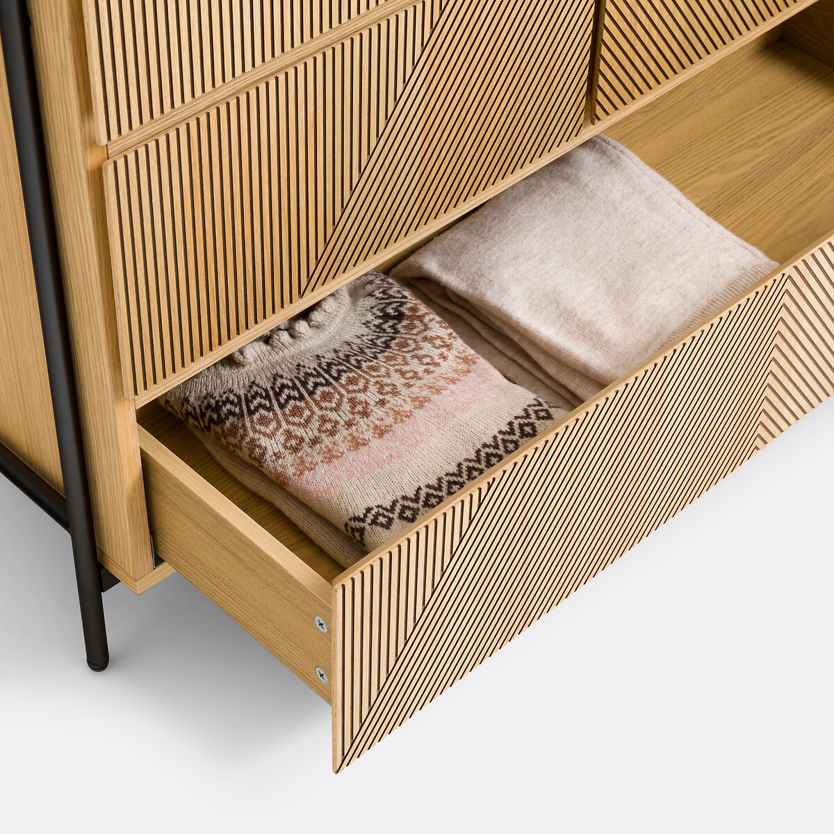 LA REDOUTE INTERIORS<br>Módulo de vestir, área para pendurar roupas + 5 gavetas, Lodge