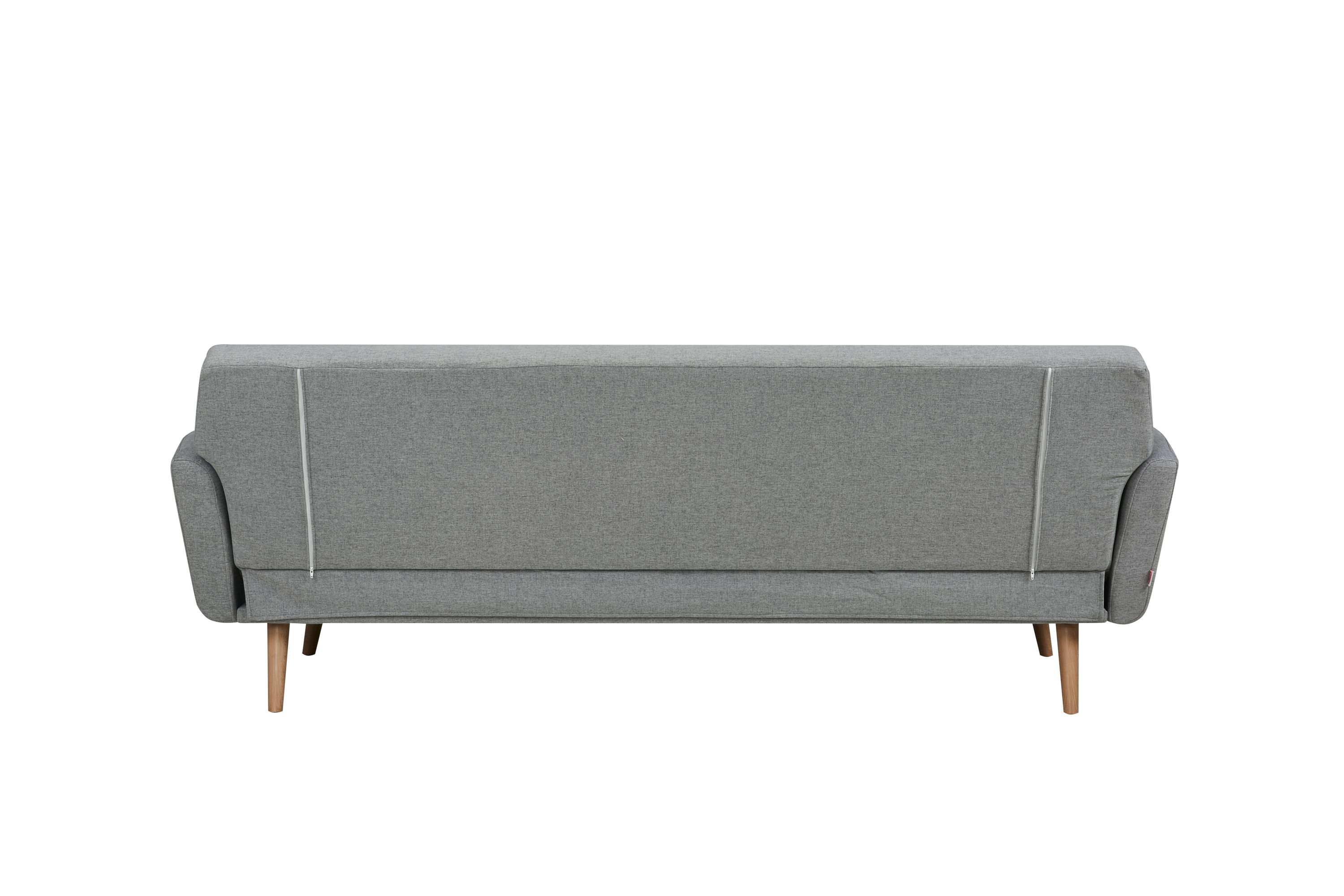Schlafsofa hellgrau Schlafcouch Sofa Couch Schlaffunktion Gästebett Gästesofa