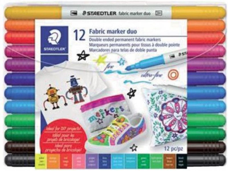 STAEDTLER textielmarker dubbele punt - set 12 st