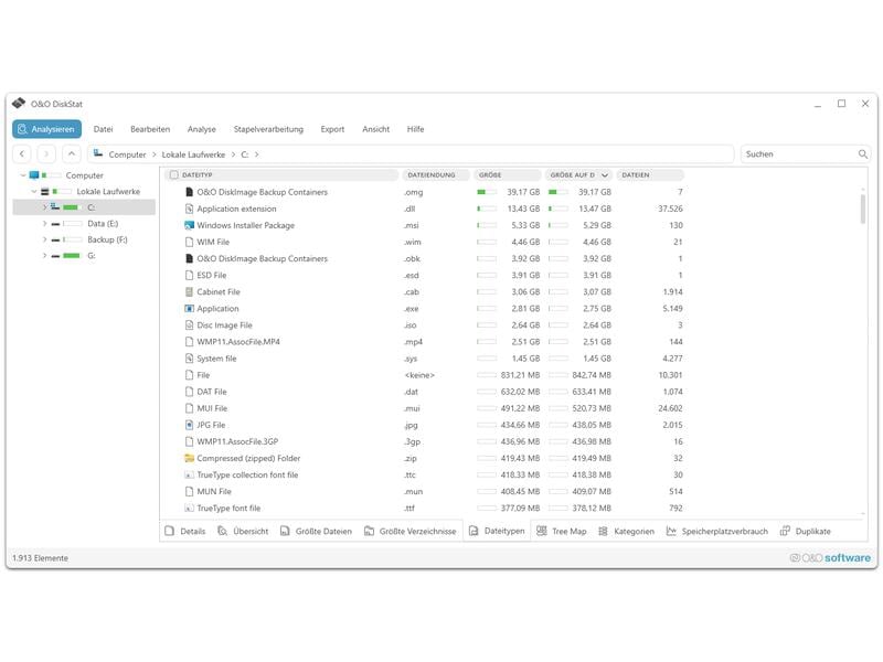 O&O Software DiskStat 4 ESD, Vollversion Speicherplatz optimieren und besser mit Windows arbeiten