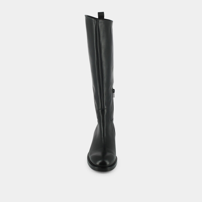 Bottes plates  en cuir noir