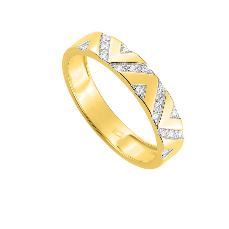 Bague Femme - Or 18 Carats - Diamant 0,09 Carats