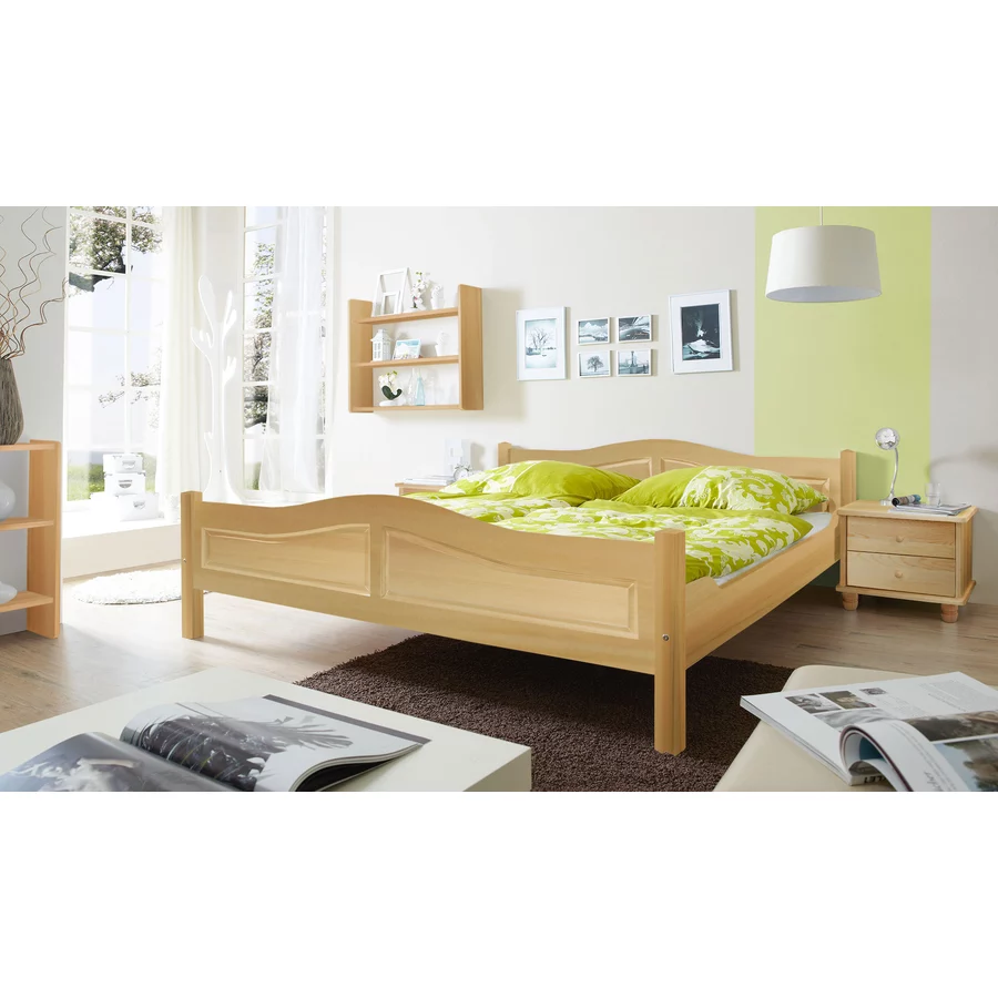 TICAA Massivholz Doppelbett Einzelbett Rita Kiefer Natur Natur