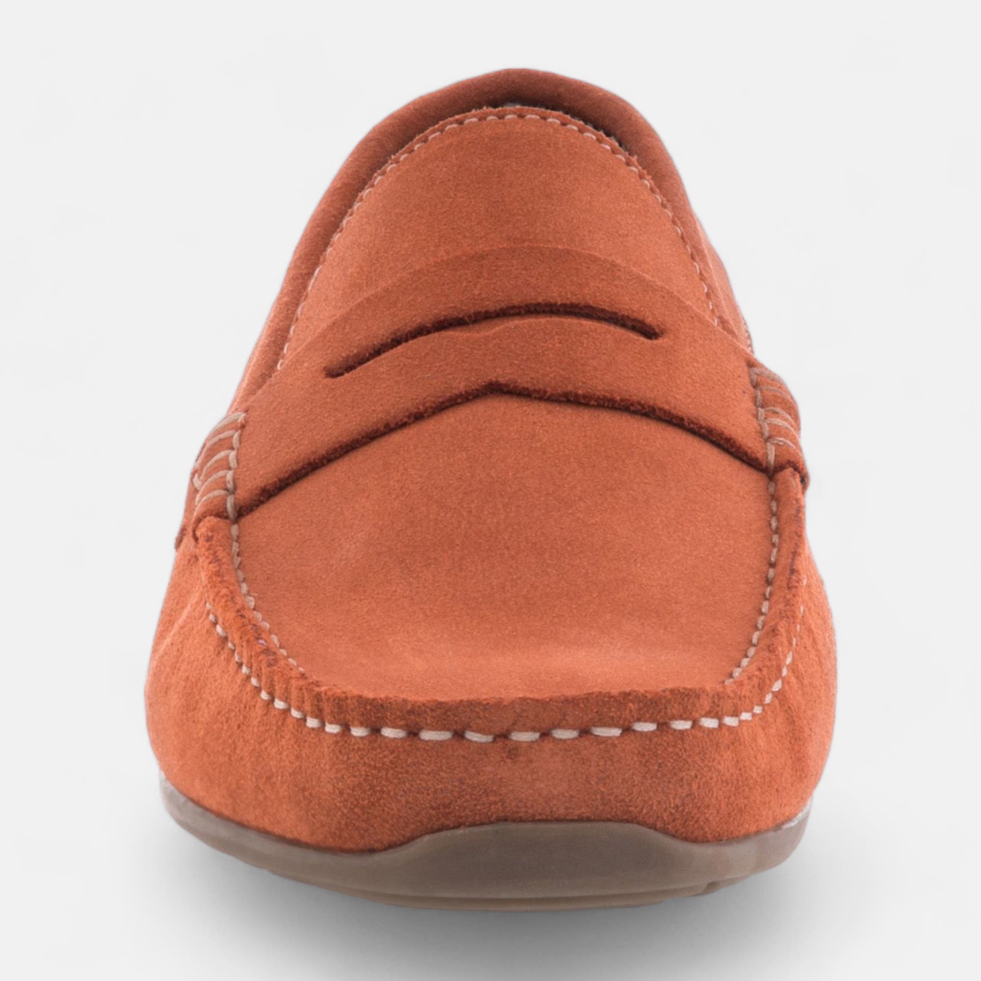 Mocassins Homme en cuir orange