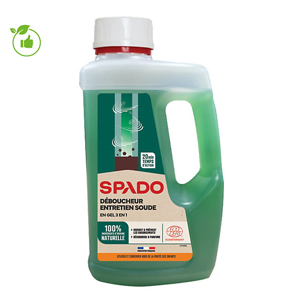 Déboucheur gel parfumé 3 en 1 pour canalisations Spado 1 L