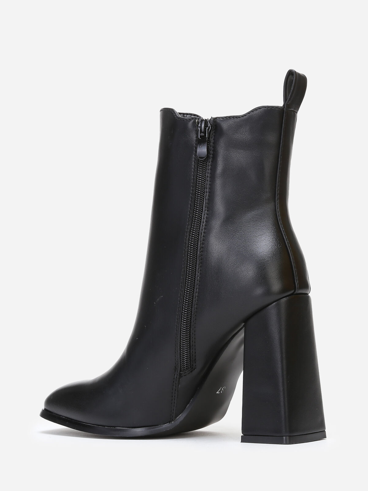 Bottines chelsea carrées à talon- Noir