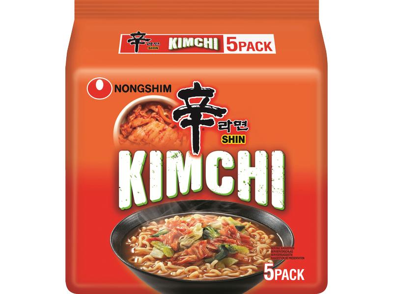 Nongshim Nudelsuppe Kimchi 5 x 120 g Koreanische Instant Nudelsuppe im Multipack