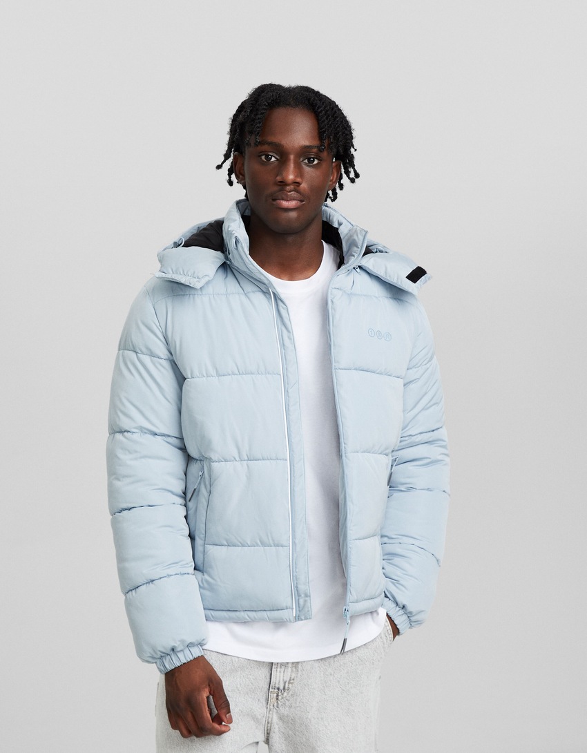 Jaqueta puffer com capuz