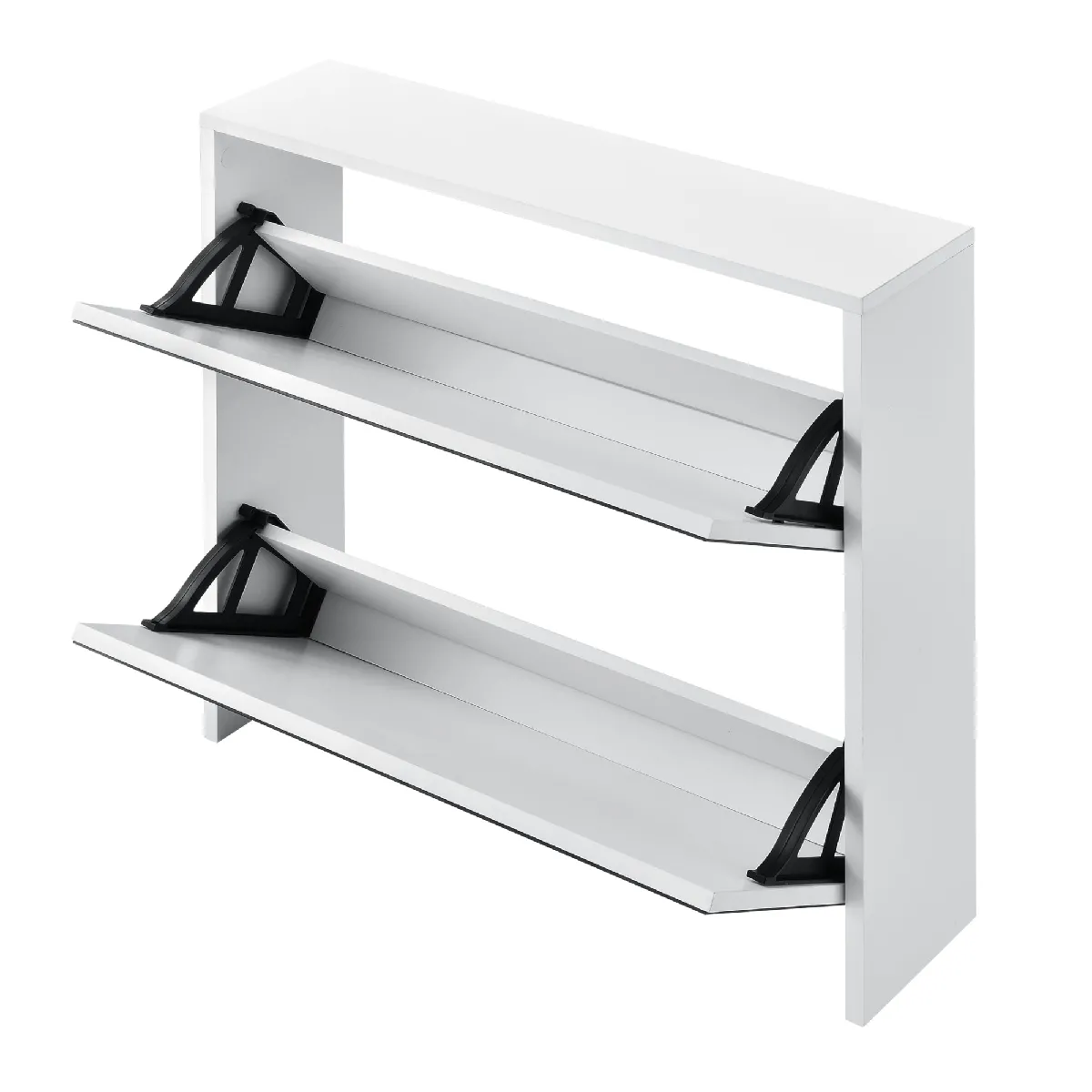 Helloshop26 Étagère à chaussures 67 cm - Blanc/Miroir