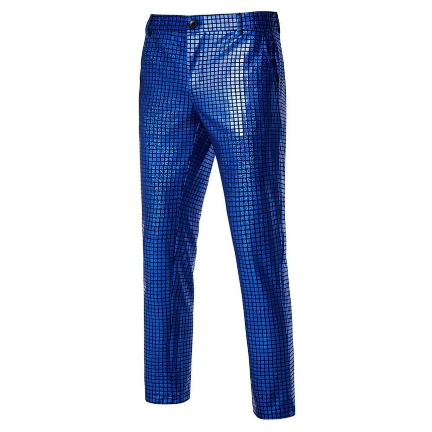 FORSETI - Glanzende rechte broek met middelhoge taille