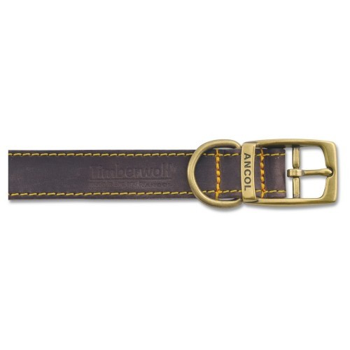 Coleira de couro Timberwolf para cães, marrom
