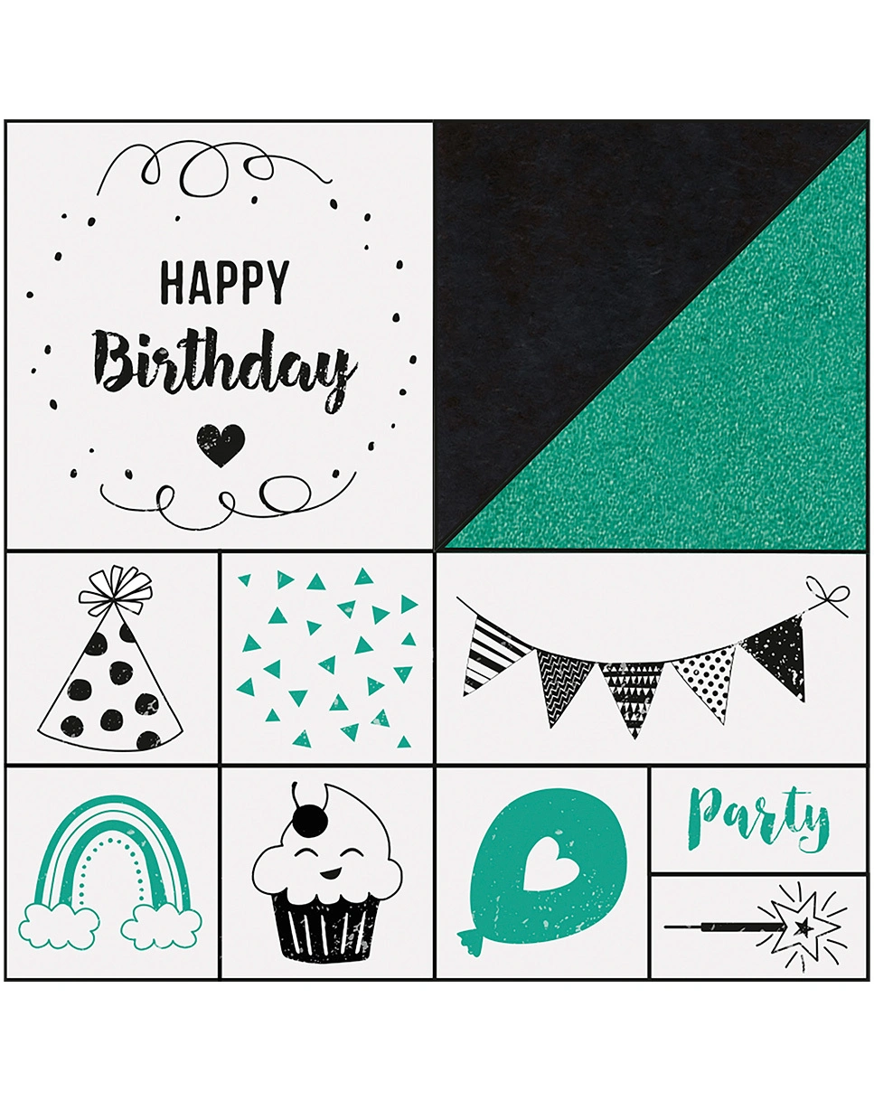 Holzstempel-Set HAPPY BIRTHDAY 11-teilig