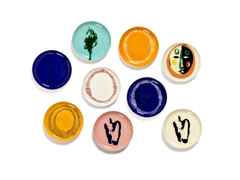 Serax Feast by Ottolenghi dinerbord Ø22.5 set van 2 Dark Blue/White Stripes