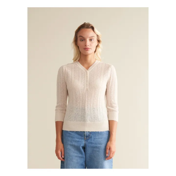 Bellerose Pull Rybu Laine Mérinos Extra fine - Collection Femme | Ecru