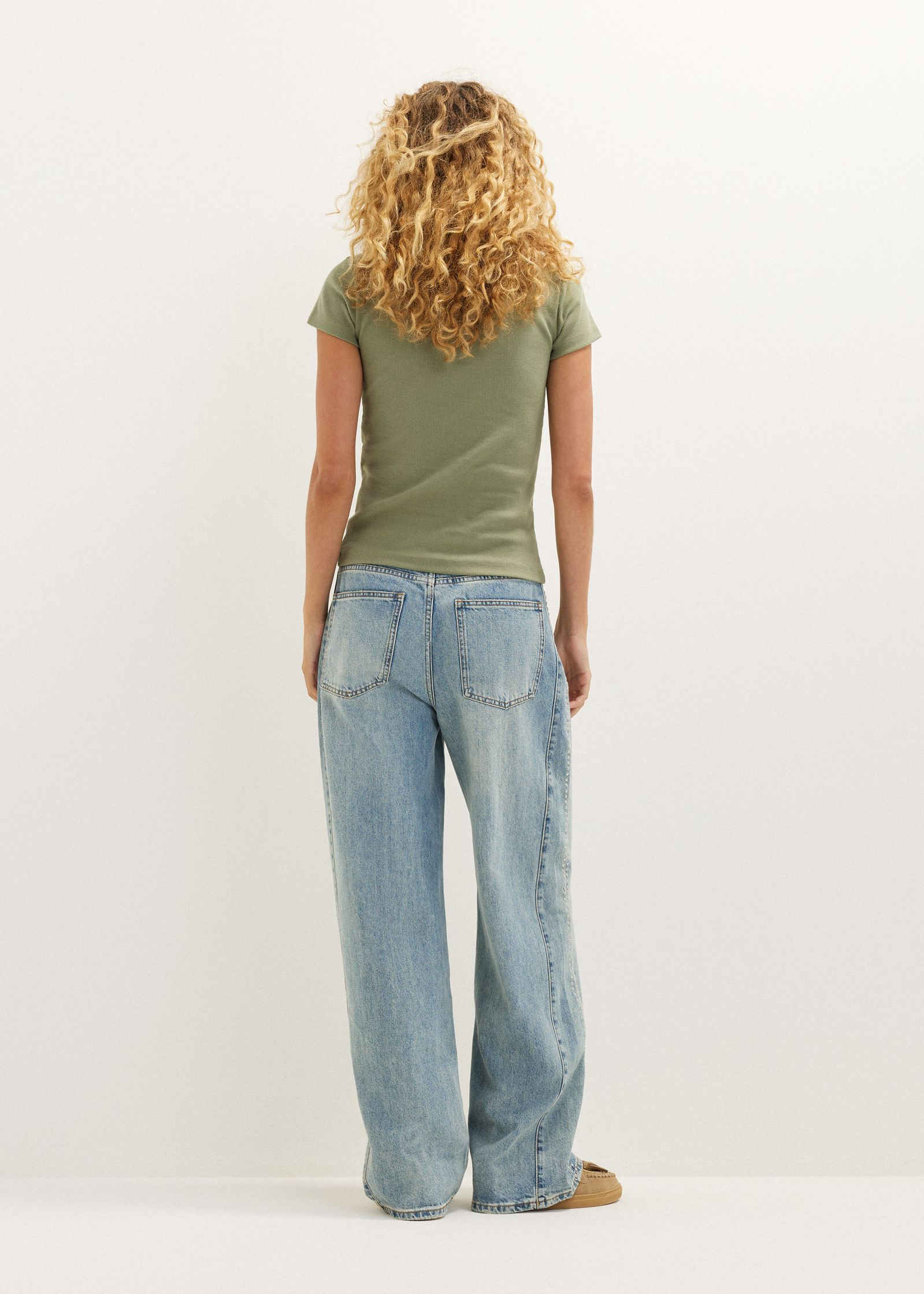 t-shirt met rib structuur