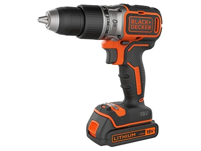 BLACK DECKER BL188KB - Hammerbor - ledningfri - 2-hastigheders - one-piece - 52 N·m - 2 batterier - 18 V