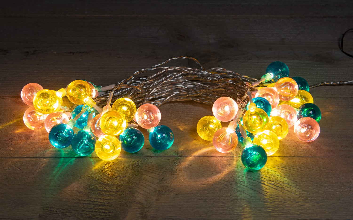 Anna's Collection verlichtingssnoer blauw / geel / roze 10 m 50 stuks