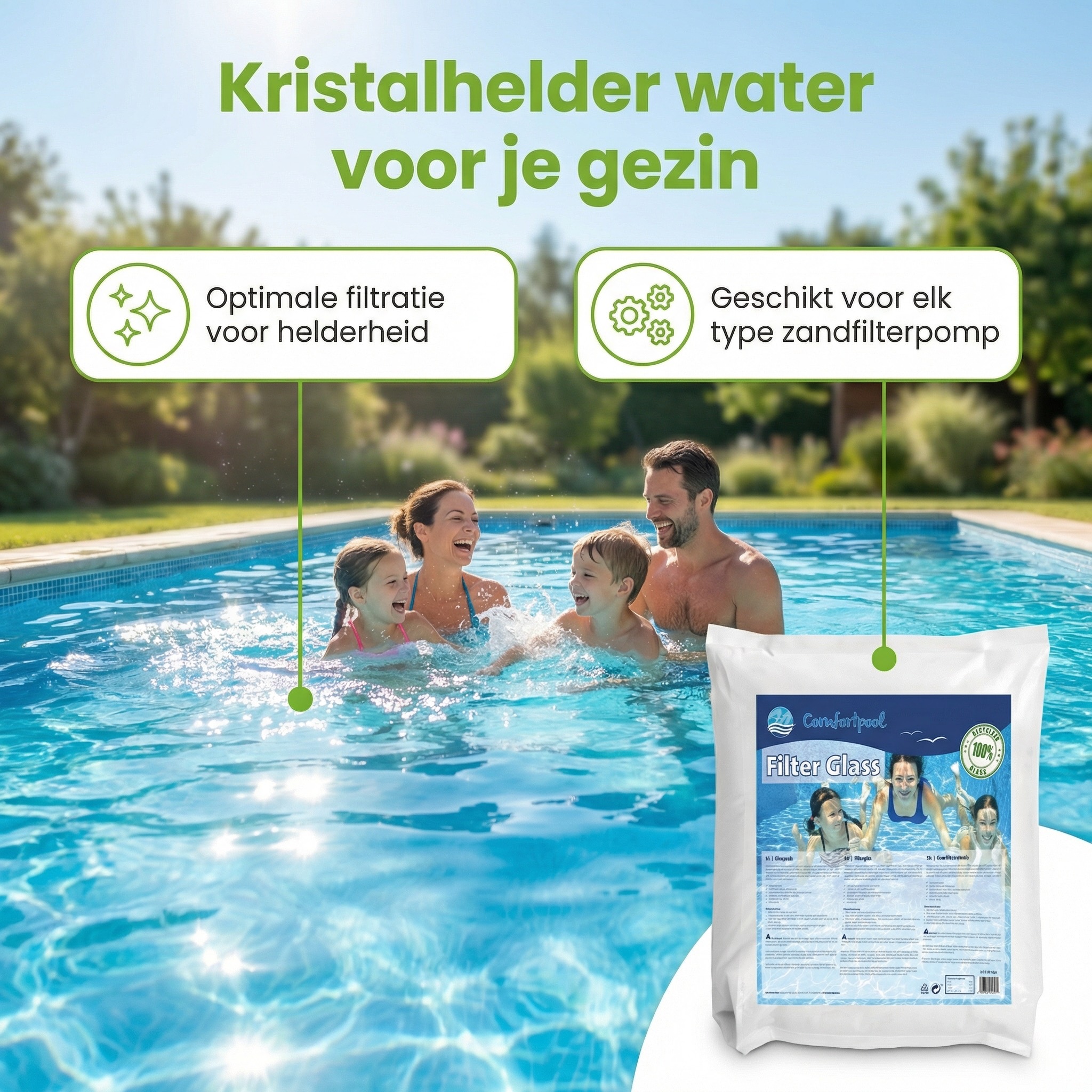 Comfortpool glasparels - 20 kg