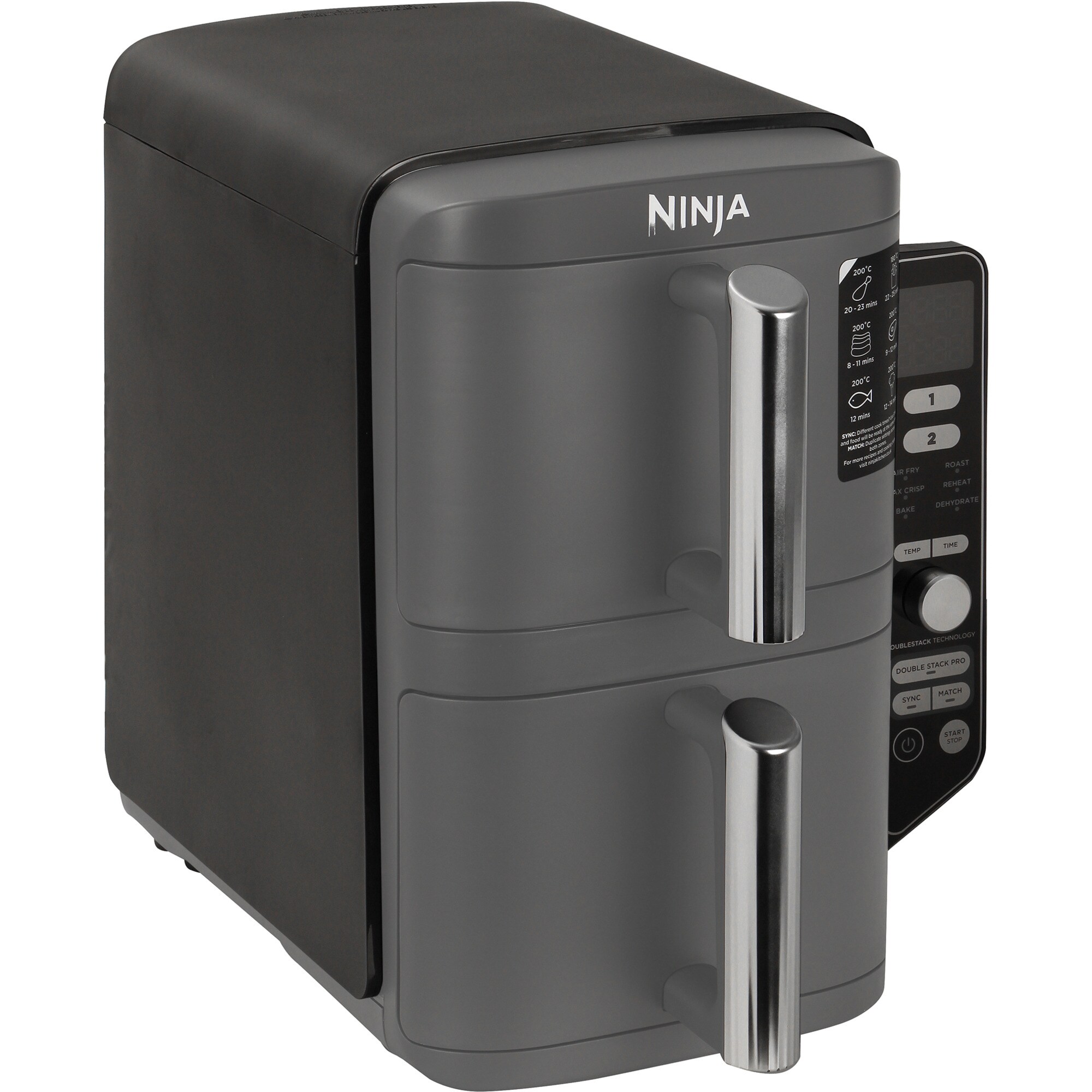 Ninja Heißluftfritteuse Double Stack XL 2-Ebenen Heißluftfritteuse SL400EU