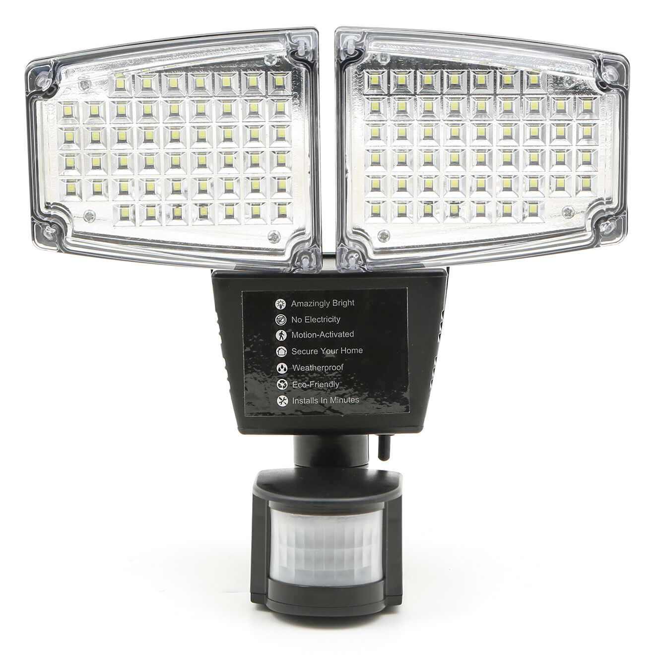 Pratik Garden Projecteur LED 2 têtes solaires noir - 12W