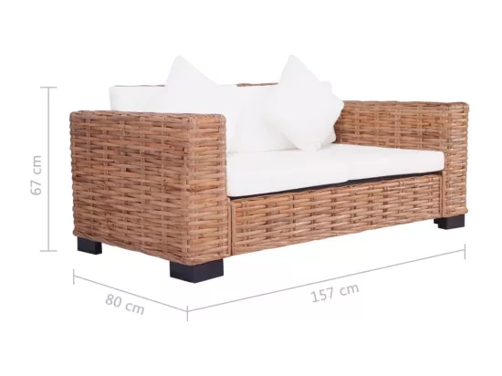 Ensemble de canapés 15 pcs Rotin naturel