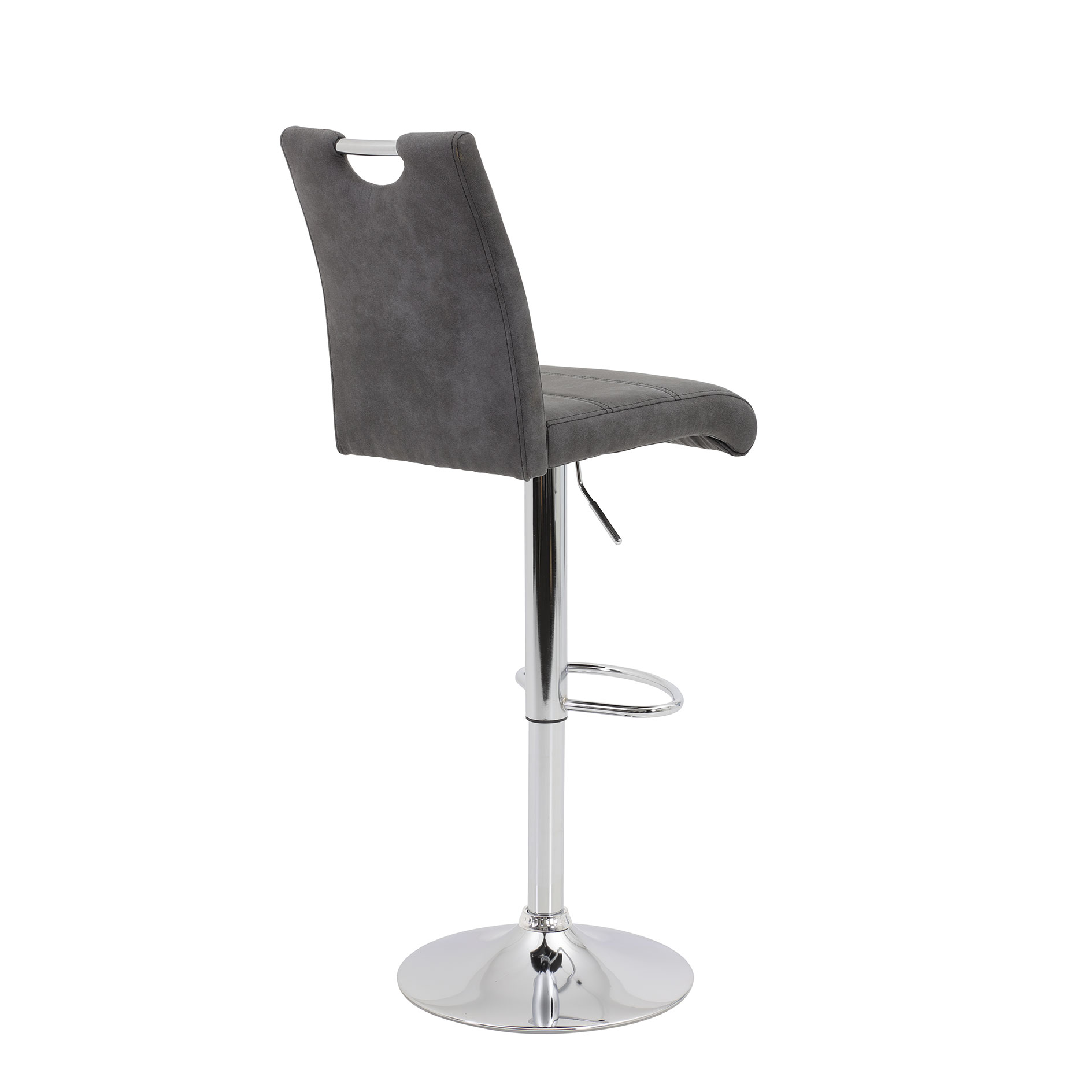 Barhocker - Vintage anthrazit - Microfaser - höhenverstellbar