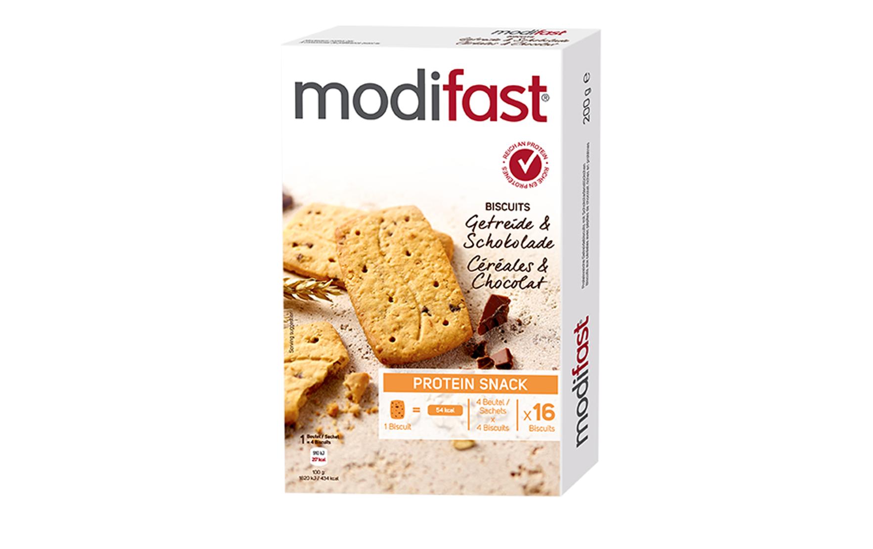 Biscuit Getreide & Schokolade 4 Beutel à 4 BiscuitsProtein Kekse reich an Ballaststoffen