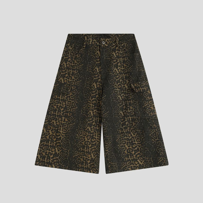 Banash - Capribroek met hoge taille en luipaardprint