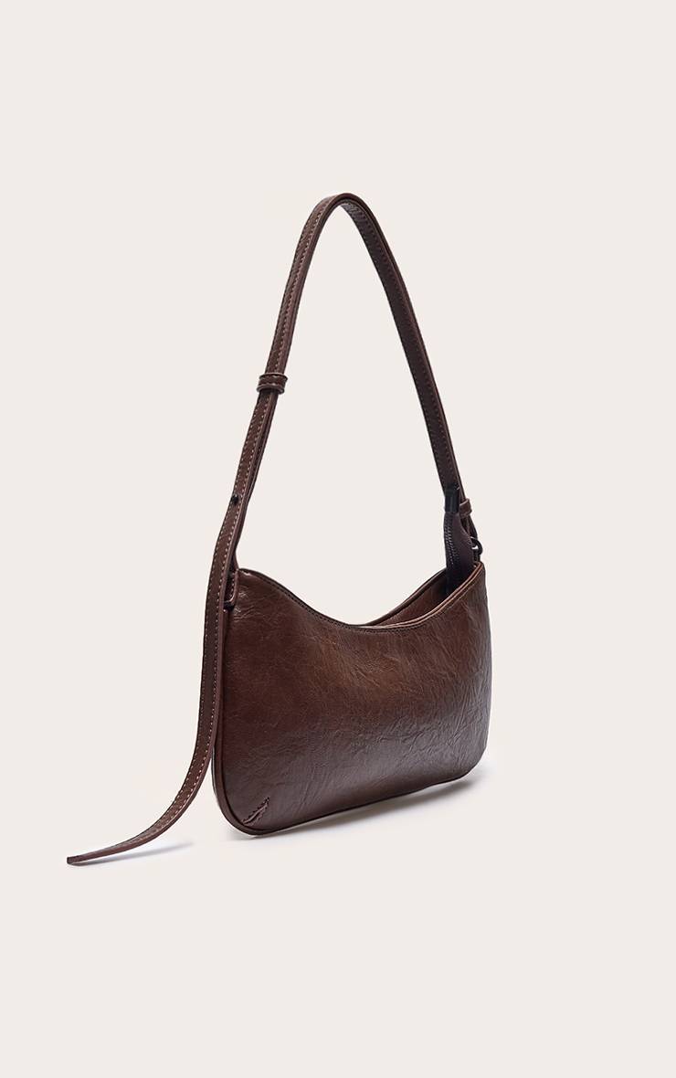 Marron Sac Baguette Texturé En Synthétiquecuir Pour L'épaule