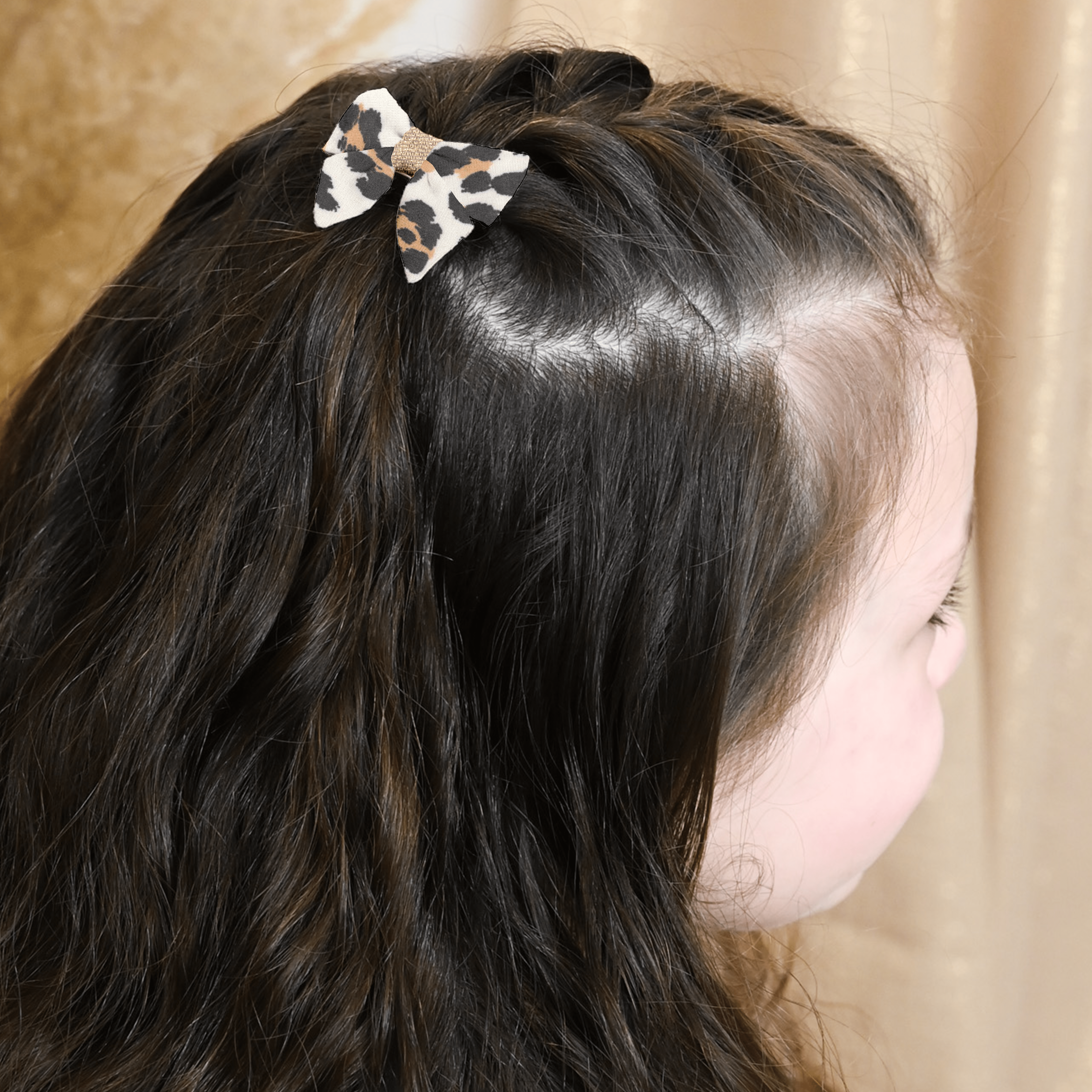 Barrette Mini Noeud Papillon Leopard