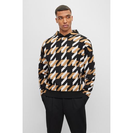 Boss Black Strikket Hættetrøje, Sort, XL